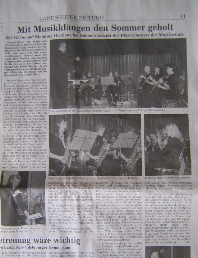 Zeitungsbericht oberer Teil