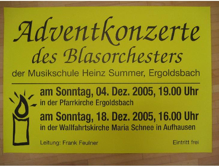 Weihnachtskonzert 2005 Plakat